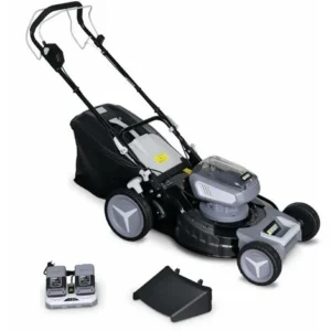 VOLTR 36V – 46cm à batterie Tondeuse avec Autotracté – 2 x 18V 8,0Ah Lithium-à batteries + Dual-Schnellladegerät, 50L Bac de ramassage